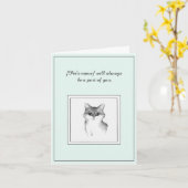 Persian Cat Pet Sympathy Folded Greeting Card カード (黄色い花)