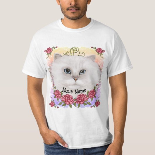 Persian Cat Roses  Tシャツ (正面)
