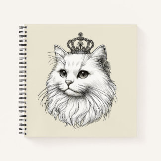 Persian Cat Wearing a Crown  ノートブック