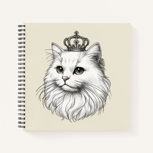 Persian Cat Wearing a Crown ノートブック (正面)