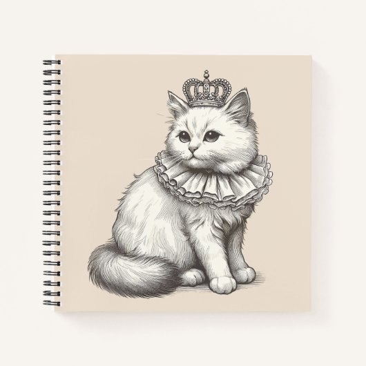 Persian Cat Wearing Crown Royal  ノートブック (正面)