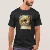 Persian cat with a pear earring classical parody f tシャツ (正面)