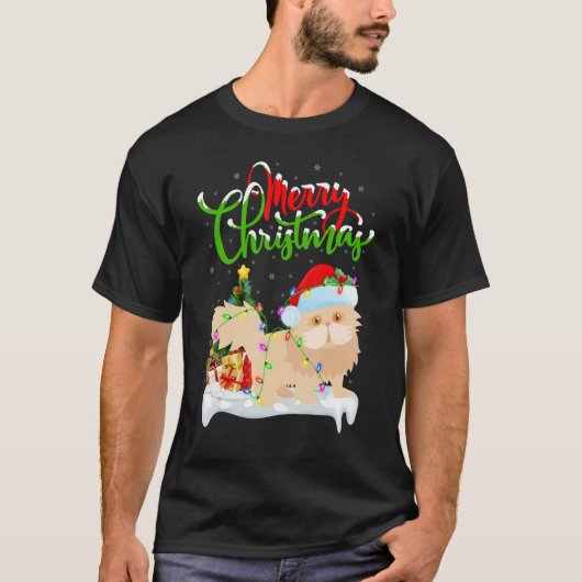 Persian Cat Xmas Decorations Persian Cat Christm Tシャツ (正面)