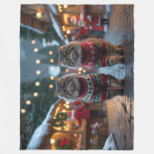 Persian Cats Christmas Snow Holiday フリースブランケット (正面)