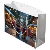 Persian Cats Christmas Snow Holiday ラージペーパーバッグ (裏面アングル)