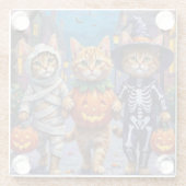 Persian Cats Trick-or-Treating Halloween Costumes ガラスコースター (裏面)
