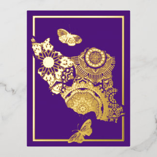 Persian Eid Mobarak Foilはがき 箔シーズンポストカード