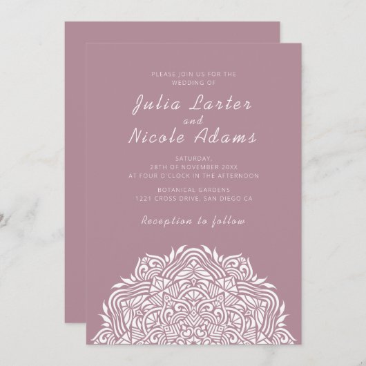 Persian Jewel Arch Ordinate Mandala Wedding 招待状 (正面/裏面)