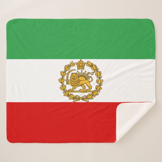 Persian Lion And Sun Flag Crown Iranian Patriotic シェルパブランケット (正面(横))