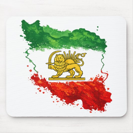 Persian Lion & Sun Mouse Pad | Iran Map Desk Mat | マウスパッド (正面)