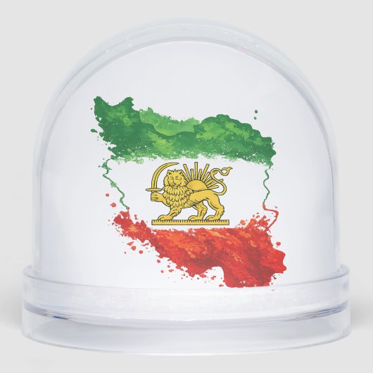 Persian Lion & Sun Snow Globe | Iran Map Decorativ (正面)