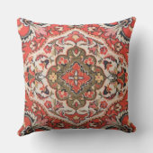 Persian Medallion Deep Red Olive Floral Arabesqu クッション (裏面)