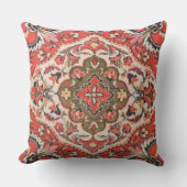 Persian Medallion Deep Red Olive Floral Arabesqu クッション (正面)