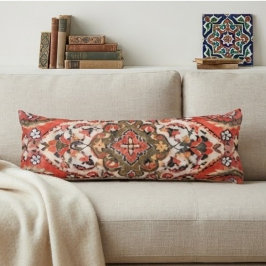 Persian Medallion Deep Red Olive Floral Arabesqu ボディピロー