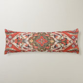 Persian Medallion Deep Red Olive Floral Arabesqu ボディピロー (正面)