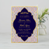 Persian Mihrab Artistic Islamic Wedding 箔招待状 (立ち正面)