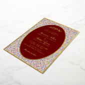 Persian Mihrab Artistic Islamic Wedding 箔招待状 (回転した状態)