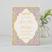 Persian Mihrab Artistic Islamic Wedding 箔招待状 (立ち正面)