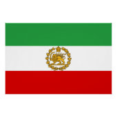 Persian National Lion And Sun Flag Monarchy Crown ポスター (正面)