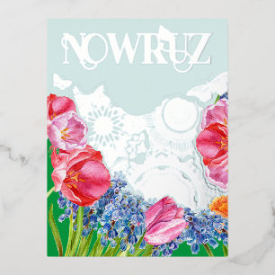 Persian Nowruz Foilはがき 箔シーズンポストカード