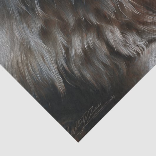 Persian Rug White Wolf Portrait 薄葉紙 (詳細)