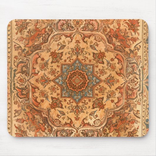 Persian Tabriz Rug Style  Light Warm Tones マウスパッド (正面)