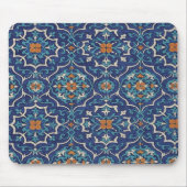 Persian Tile Pattern Mouse Pad – Elegant Blue Geom マウスパッド (正面)