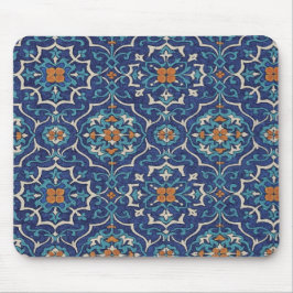 Persian Tile Pattern Mouse Pad – Elegant Blue Geom マウスパッド