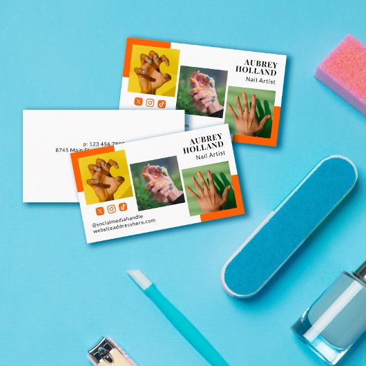 Persimmon 3モダン写真ソーシャルメディアネイルアーティスト 名刺