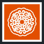 Persimmon Asian Moods Mandalla ポスター<br><div class="desc">Circular Mandalla pattern in Emporio Moffa's Asian Moods palette.</div>