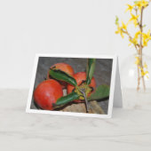 Persimmon Fruit Portrait カード (黄色い花)