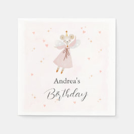 Persinalized Pastel Pink Baby Mouse Cute Napkin スタンダードカクテルナプキン