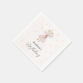Persinalized Pastel Pink Baby Mouse Cute Napkin スタンダードカクテルナプキン (角)