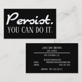 Persistあなたはそれを行うことができるライフコーチホワイトテンプレート 名刺