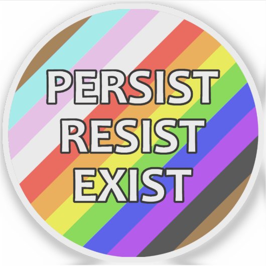 Persist/Resist/Exist Round Vinylシール シール (正面)