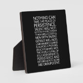 Persistence – 成功、ハッスル、ジムやる気を起こさせる フォトプラーク (正面)