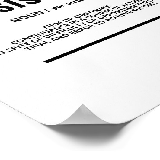 Persistence | Motivational Quote ポスター (角)