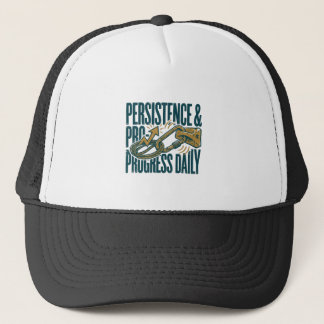 Persistence & Progress Daily Motivational Trucker  キャップ