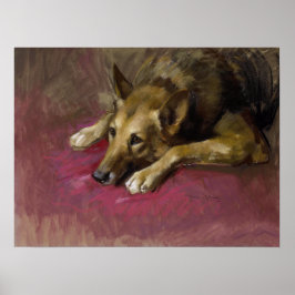 Persistent German Shepherd by Marino Lenci ポスター