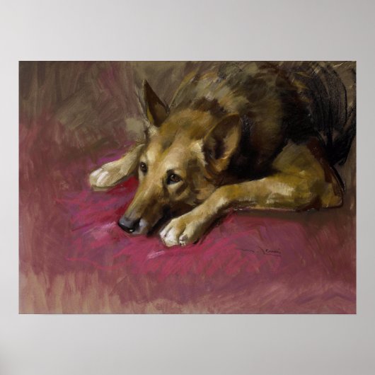 Persistent German Shepherd by Marino Lenci ポスター (正面)