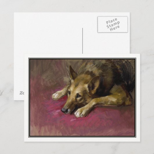 Persistent German Shepherd by Marino Lenci ポストカード (正面/裏面)