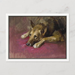 Persistent German Shepherd by Marino Lenci ポストカード