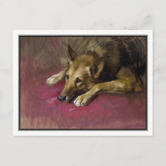 Persistent German Shepherd by Marino Lenci ポストカード (正面)