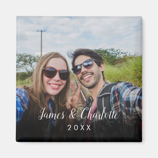 Persoanized写真と名前の好意 マグネット (正面)