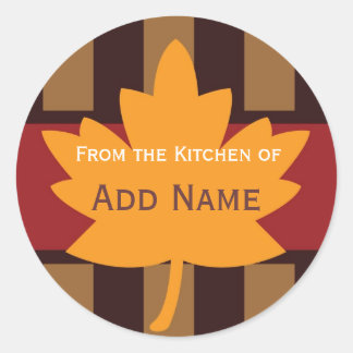 Persoanized Autumn "from the kitchen of"ステッカー ラウンドシール