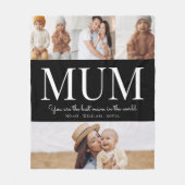 persoanlishmum gives白黒4写真 フリースブランケット (正面)