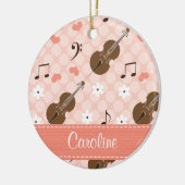 Persoanlizedのピンクのチェロのオーナメント セラミックオーナメント (左)