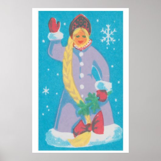 Person 1960s-70s Matchbox Label - Vintage Art ポスター (正面)