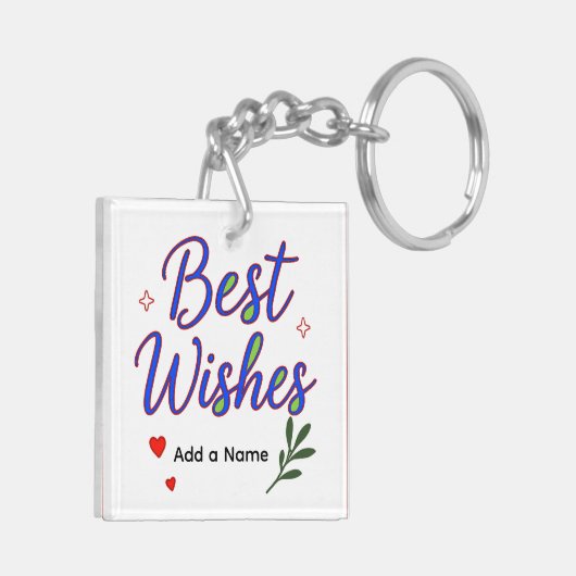 Person Best Wishes Acrylic Keychain – Add a name キーホルダー (裏面左)