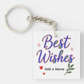 Person Best Wishes Acrylic Keychain – Add a name キーホルダー (正面)